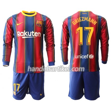 FC Barcelona Antoine Griezmann 17 Kinder Heim Trikotsatz 2020/21 Langarm (+ Kurze Hosen)